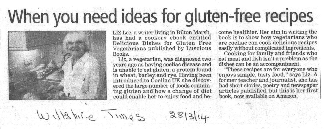 Delicious Dishes for Gluten-Free Vegetarians in Wiltshire Times - a newspaper cutting