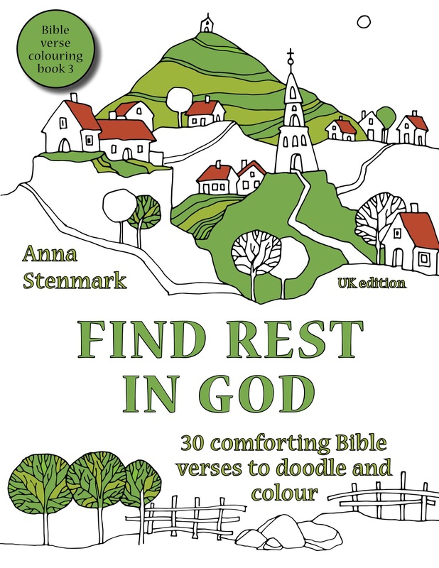 Find rest in God Bible verse colouring book